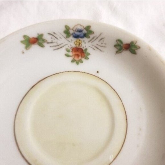 Occupied Japan Floral Porcelain Tea Saucer 4.5" Replacement R Teabag Holder. - Picture 2 of 5